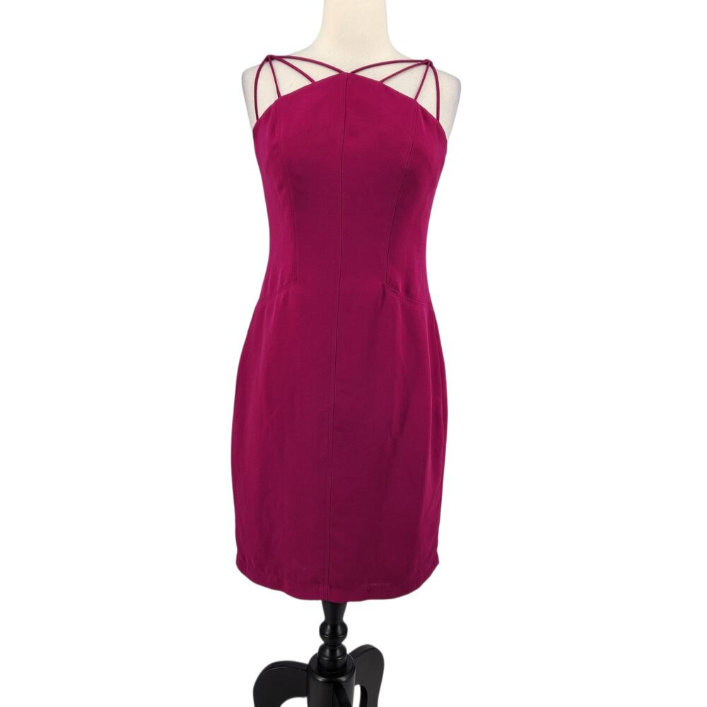 Vintage Evan-Picone Magenta Strappy Shoulder Pencil  Dress – Current Size 2